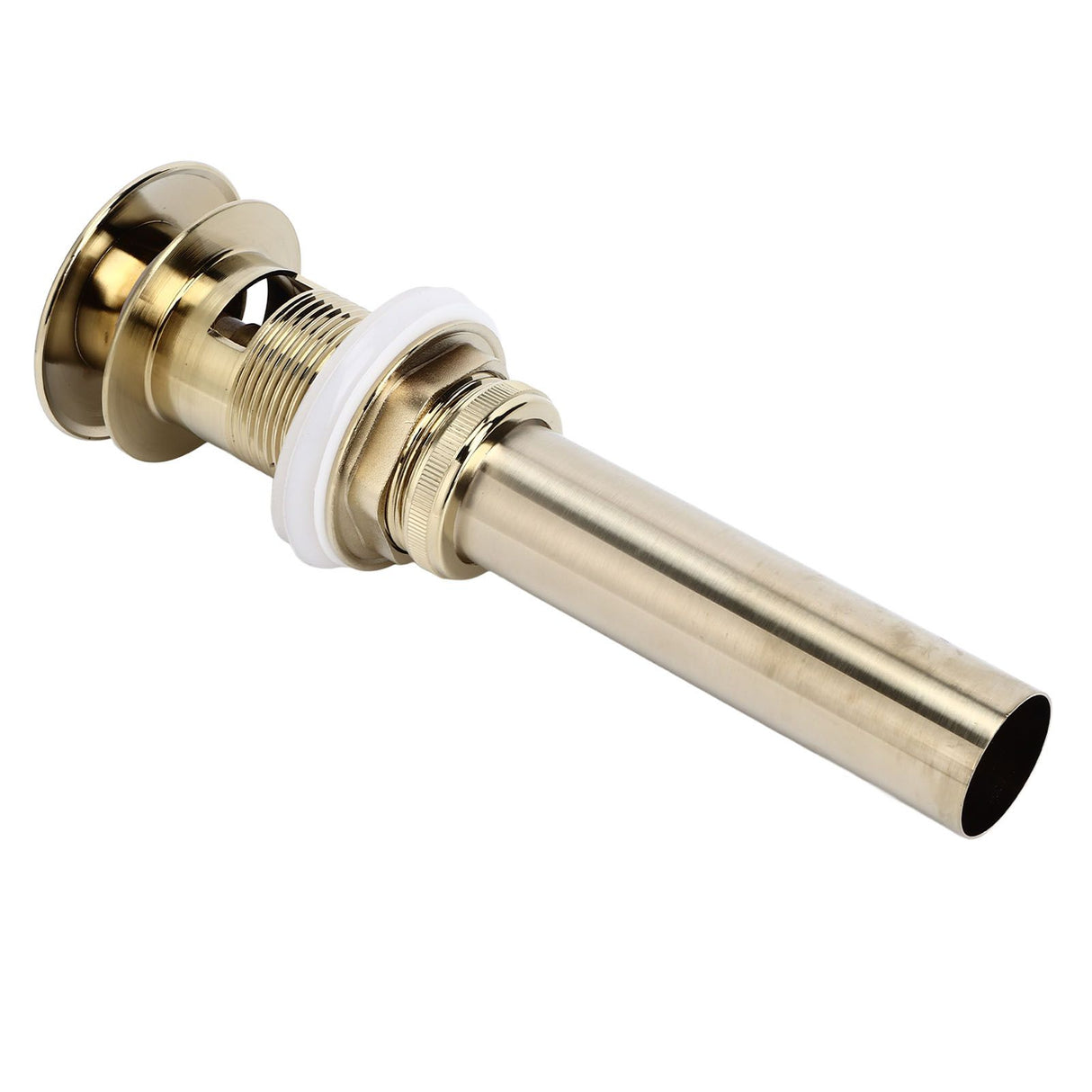 Pop Up Basin Drain Copper G1/4 Brushed Gold Corrosion Resistant Easy Installation Bathroom Washbasin Sink Drain