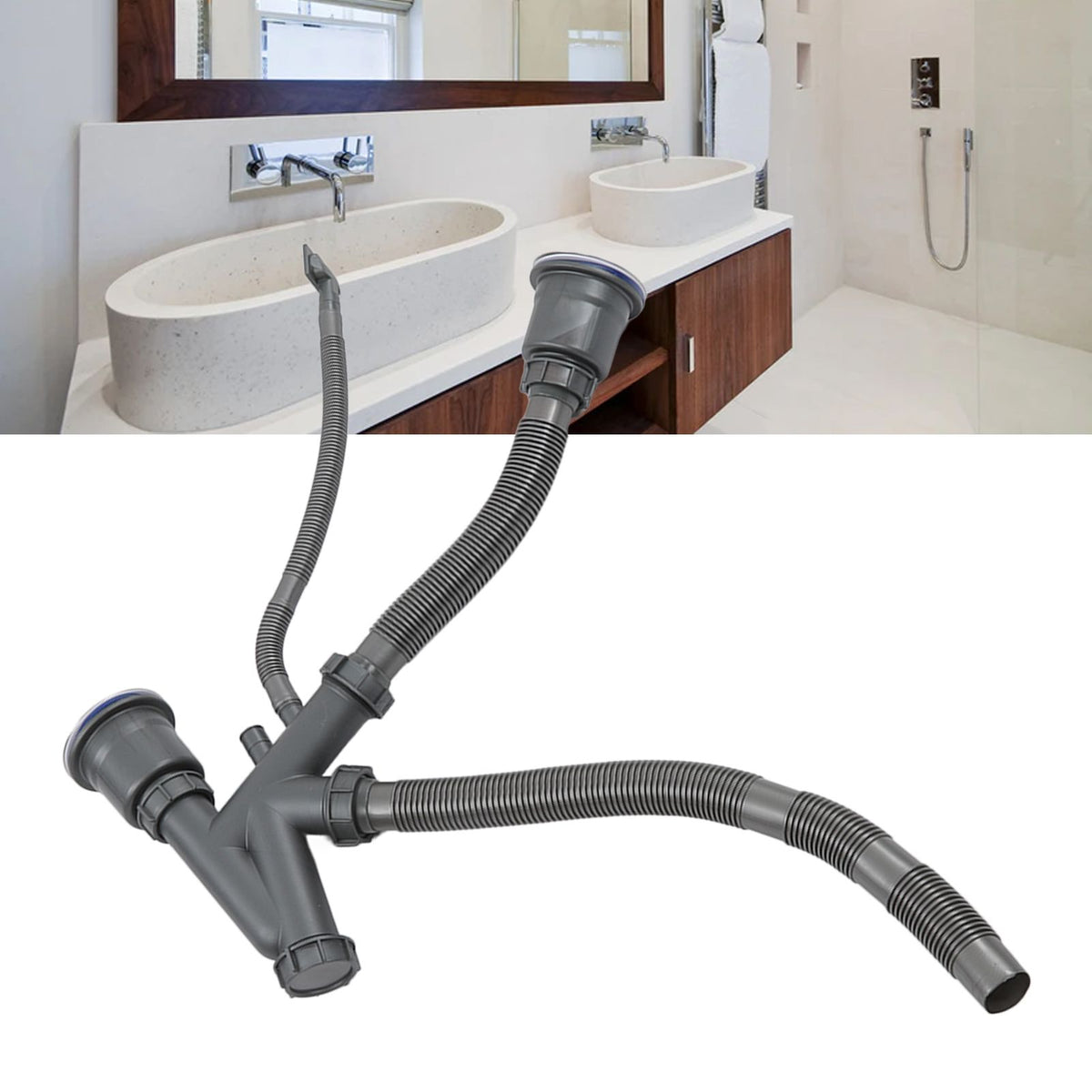 Sink Drain Assembly Kit Quick Connect Functional Bathroom Sink Drain for Home Kitchen