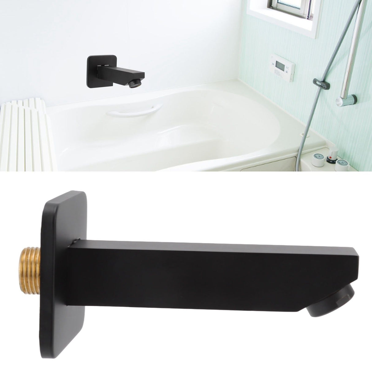 G1/2 Copper Bathtub Faucet Concealed Seamless Bathroom Tub Spout for Bathroom Black