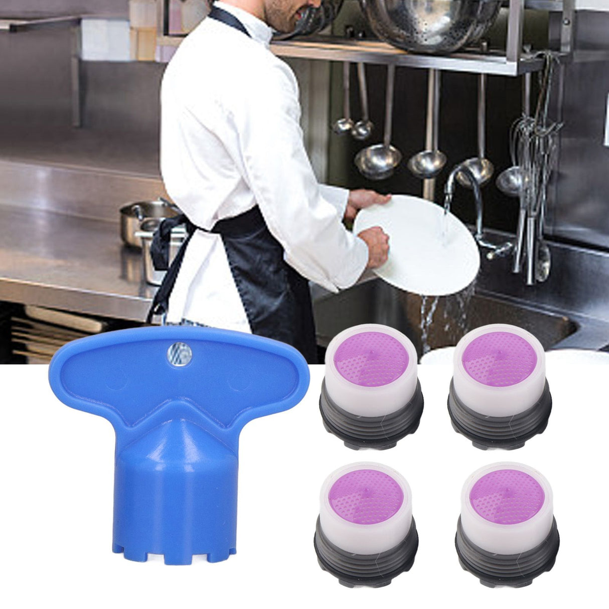 4 Pieces M16.5mm Sink Faucet Aerator 1.2GPM Flow Restrictor Bubble Tap Water Nozzle for Kitchen Bathroom