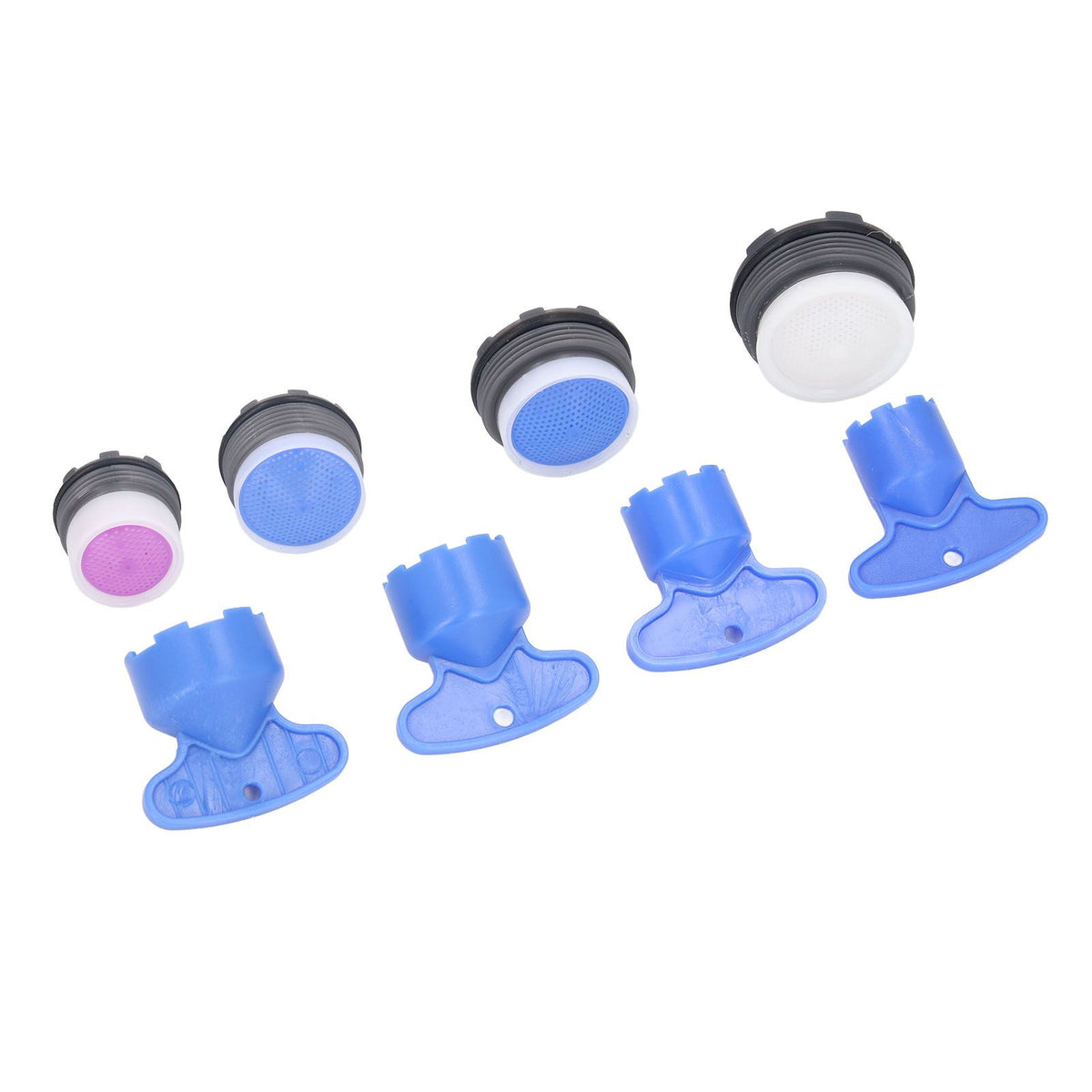8pcs Faucet Aerator Plastic Insert Water Tap Aerators with Wrenches for Bathroom Kitchen