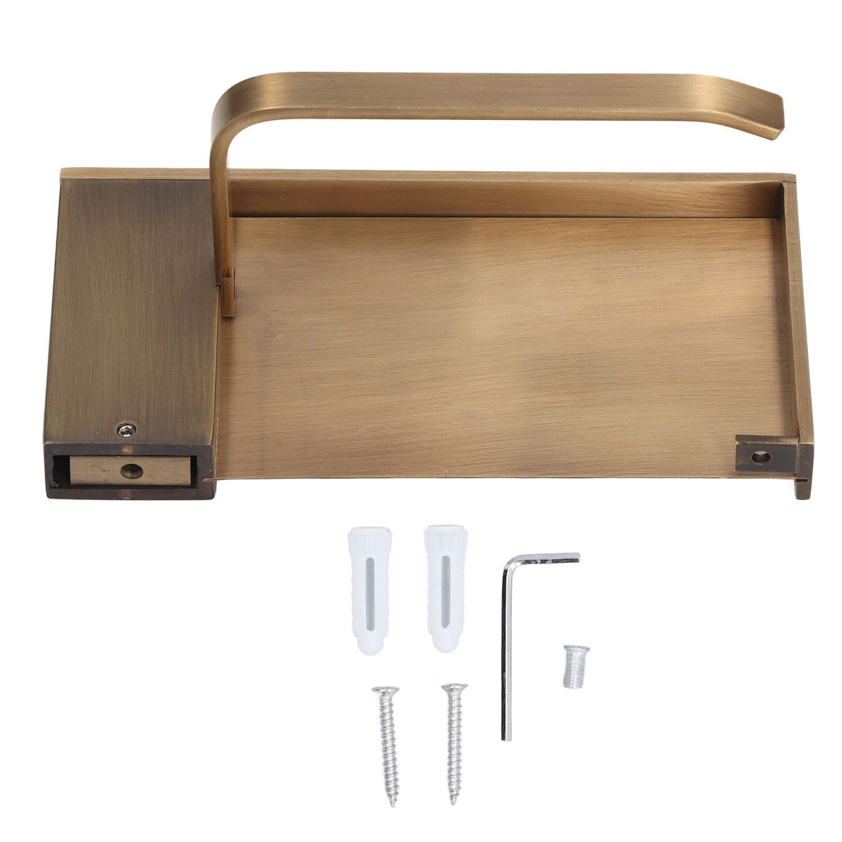 Toilet Paper Holder Phone Shelf Copper Antique Toilet Paper Shelf Gold Toilet Paper Holder with Shelf for Most Paper Rolls Antique Mobile Phone Tissue Holder