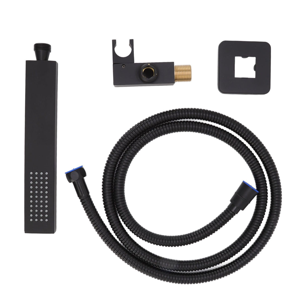Wall Mounted Shower Set Black High Pressure Shower Head with G1/2 Caliber for Bathroom