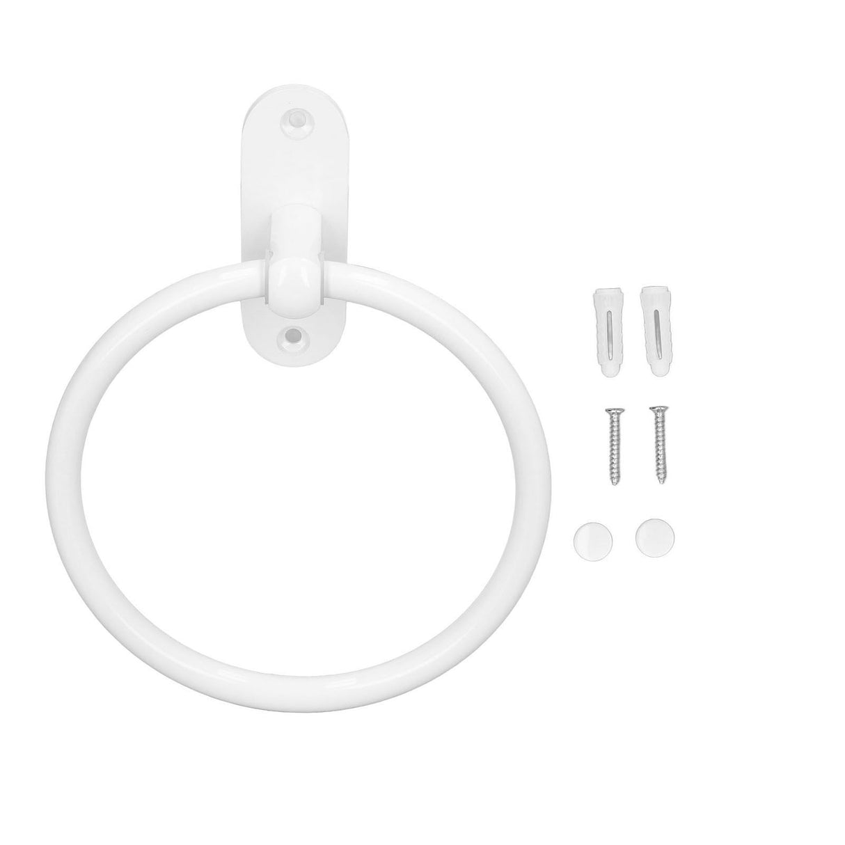 Bathroom Towel Holder Aluminium Alloy Space Saving White Elegant Style Washroom Hand Towel Rings for Hotel