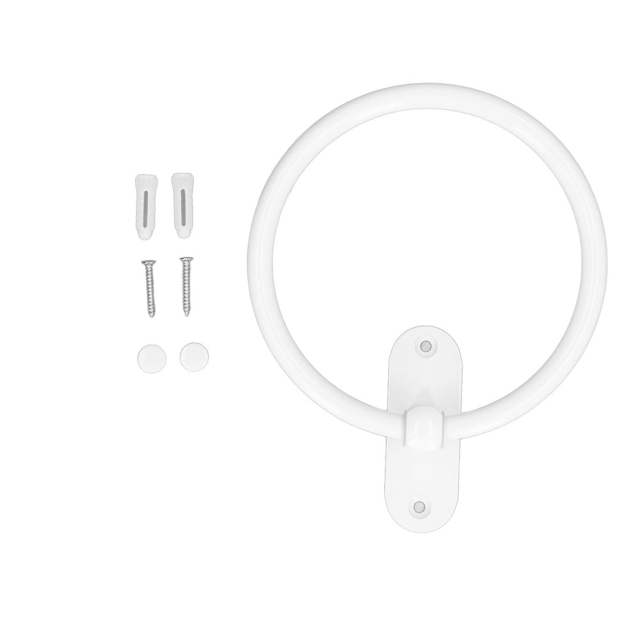Bathroom Towel Holder Aluminium Alloy Space Saving White Elegant Style Washroom Hand Towel Rings for Hotel