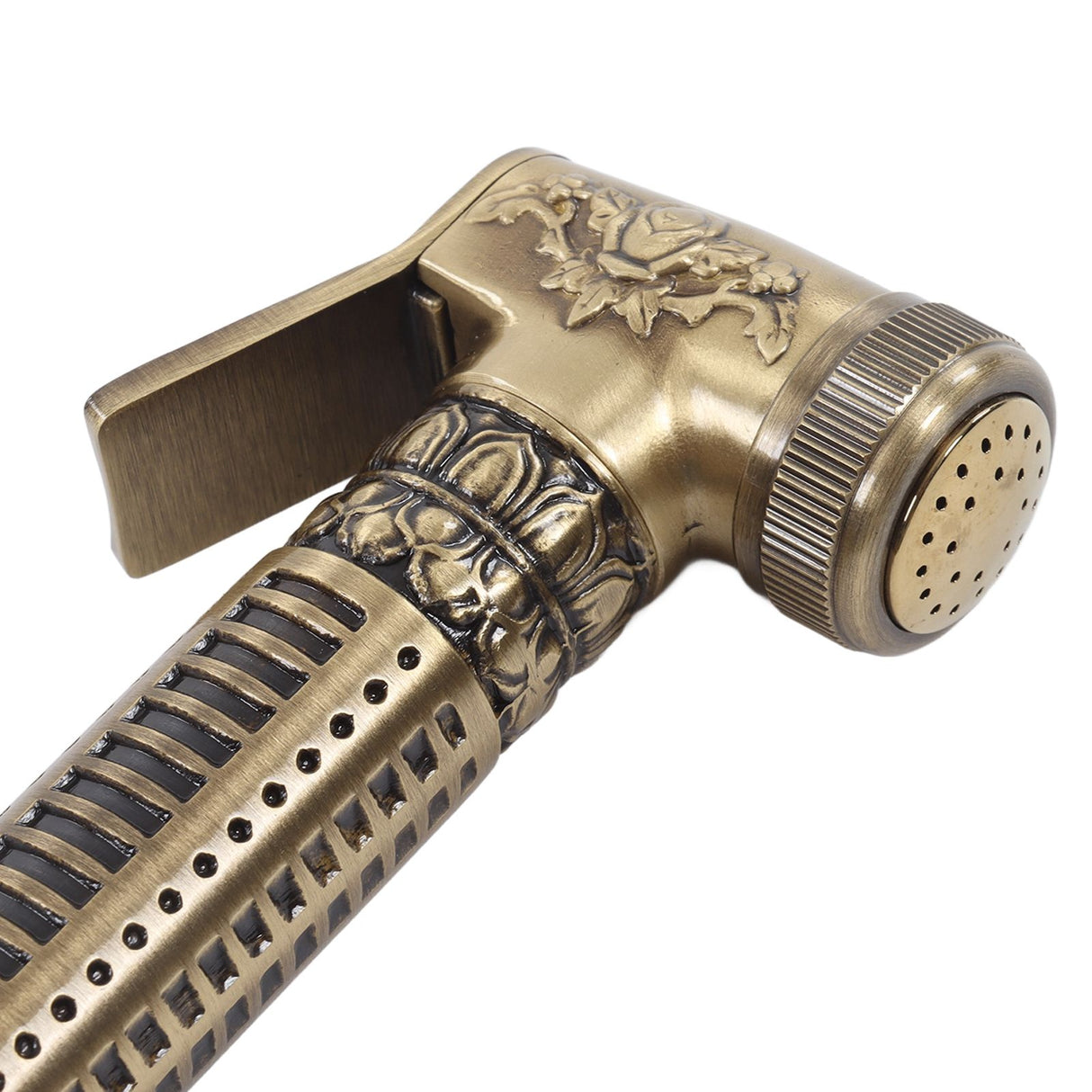 Antique Bidet Sprayer Female and Male Thread G1/2 Single Handle Antique Copper Finish Toilet Sprayer with Angle Valve
