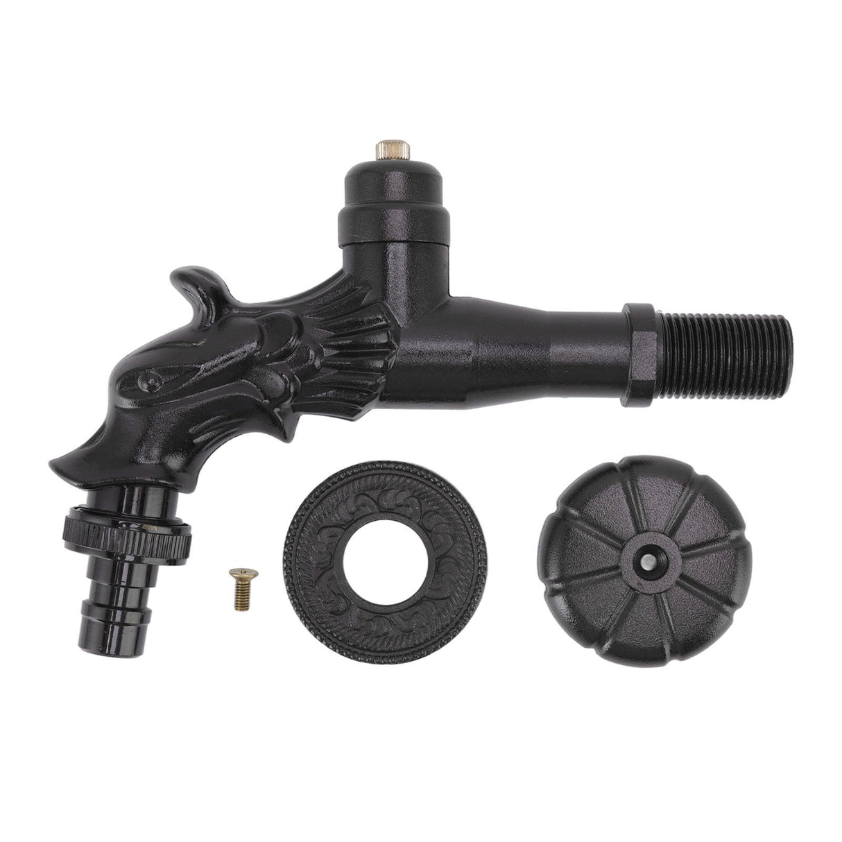 Copper Bathroom Sink Faucets Antique Efficient Multipurpose Engraved Retro Faucet for Bathroom Outdoor Black