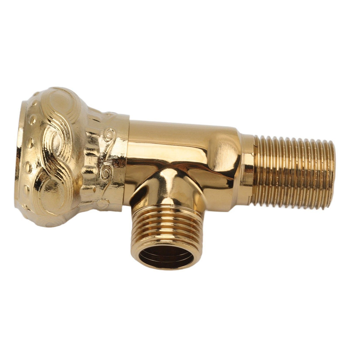 Angle Stop Valve Gold Antique Full Copper Carving Thicken Cold Hot Faucet Water Stop Valve for Bathroom Kitchen
