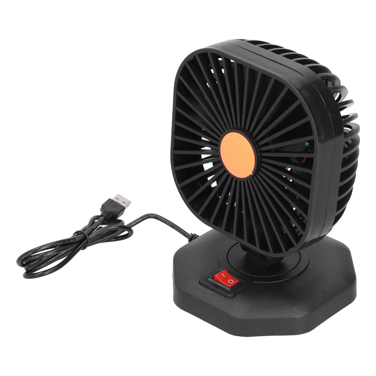 USB Car Fan ABS 360° Rotatable Single Headed USB Charging Mini Car Cooling Fan 5V 2A