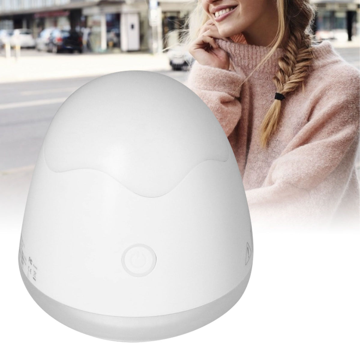 Mini Fabric Shaver Rechargeable Portable Sweater Defuzzer with Six Stainless Steel Leaf Blade and BrushWhite