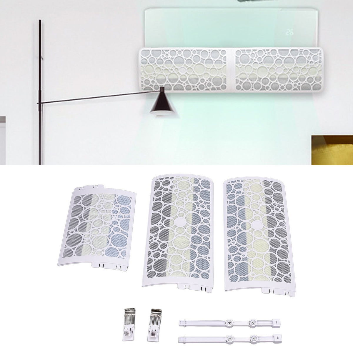 1200mm Air Conditioning Windshield 300° Adjustable Anti Direct Blowing Air Outlet Deflector Baffle