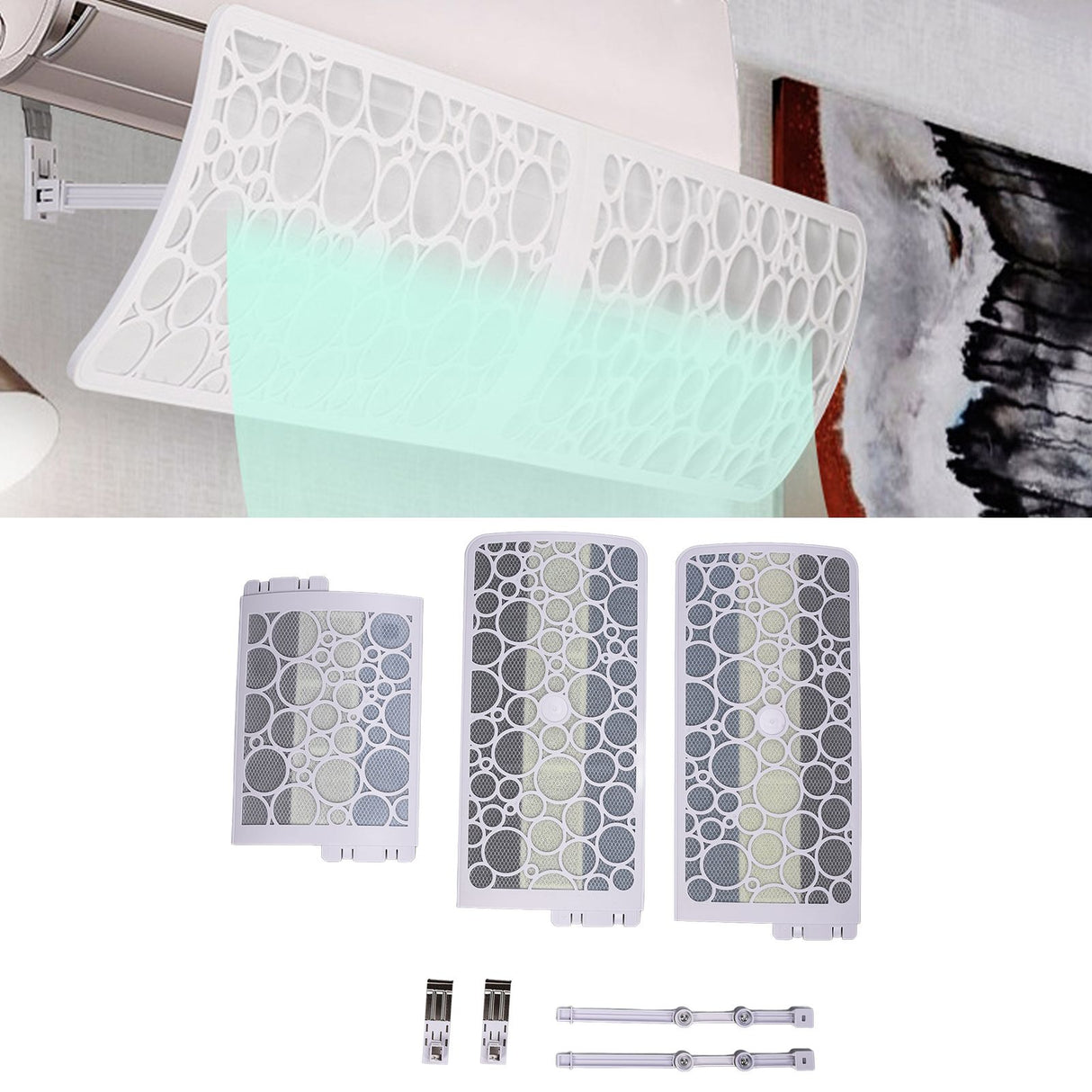 1200mm Air Conditioning Windshield 300° Adjustable Anti Direct Blowing Air Outlet Deflector Baffle