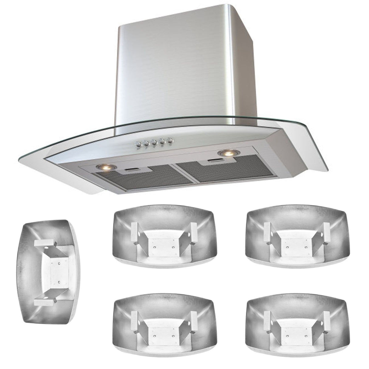 5pcs Range Hood Oil Box Adjustable Stainless Steel Kitchen Range Hood Oil Collecting Cup