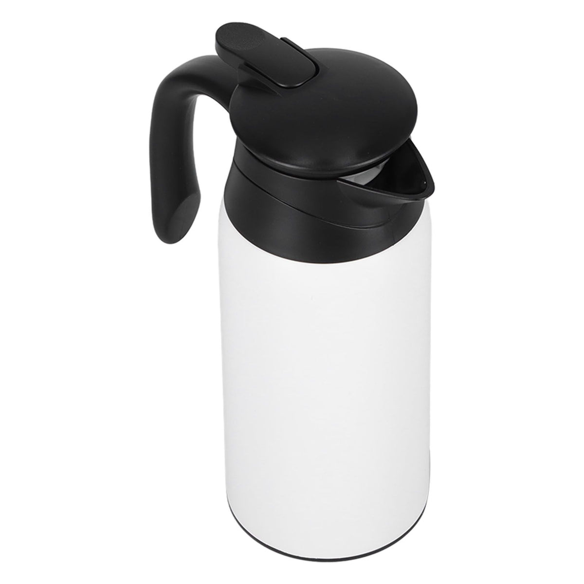 800ml Portable Electric Car Kettles Car Water Dispenser with White Base Silicone Sealing Ring Cover for Travel Boil WaterWhite