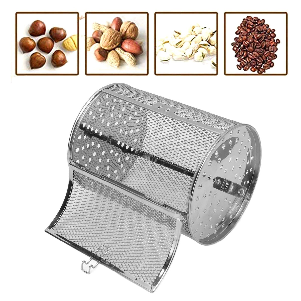 Oven Cage 360 Degree Rotatable Stainless Steel Oven Rack Roast Basket for Baking Nuts BBQ Roaster Tool