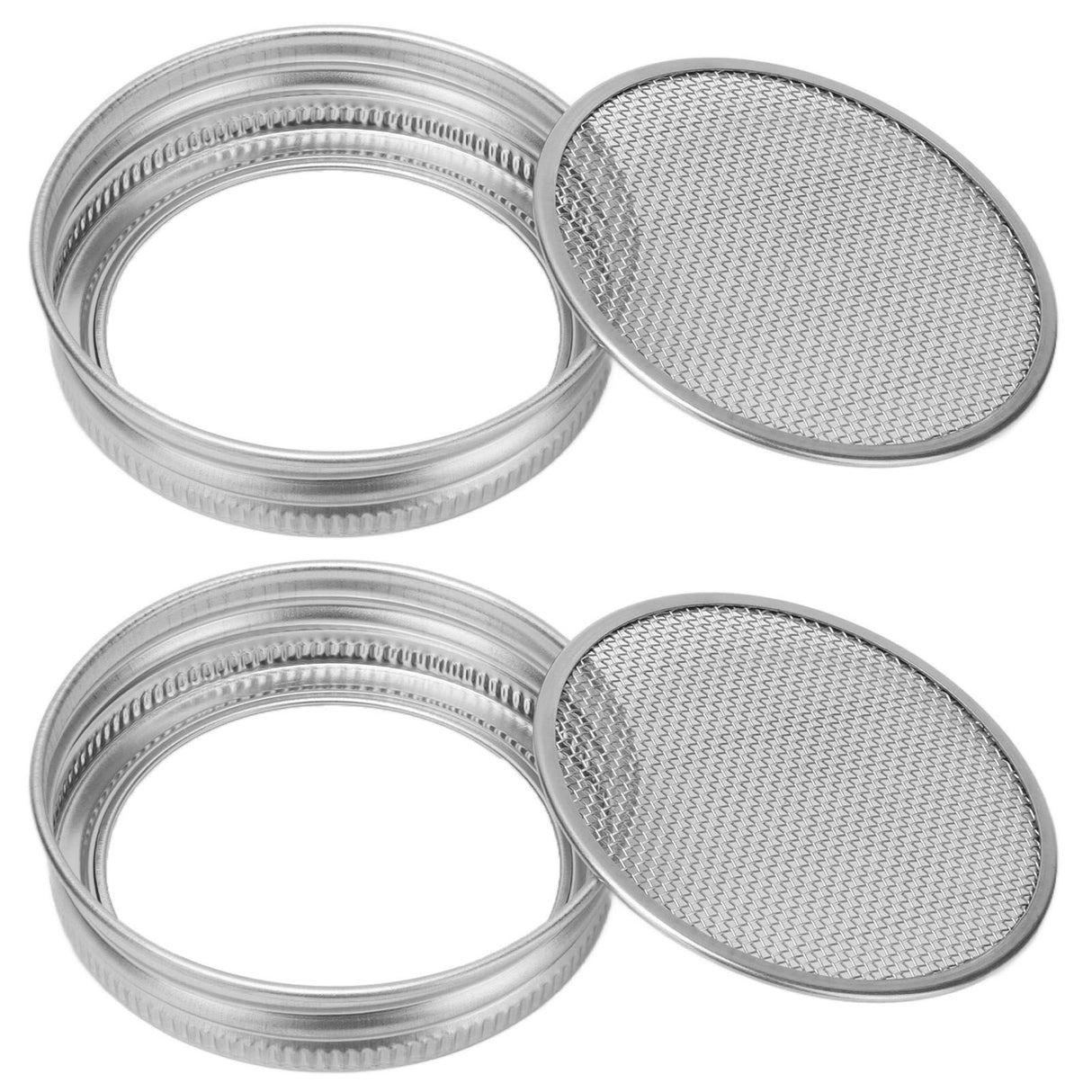 2Pcs Seed Sprouting Jar Filter Lids Stainless Steel Germination Accessory for Regular Mouth Jars86mm / 3.4in