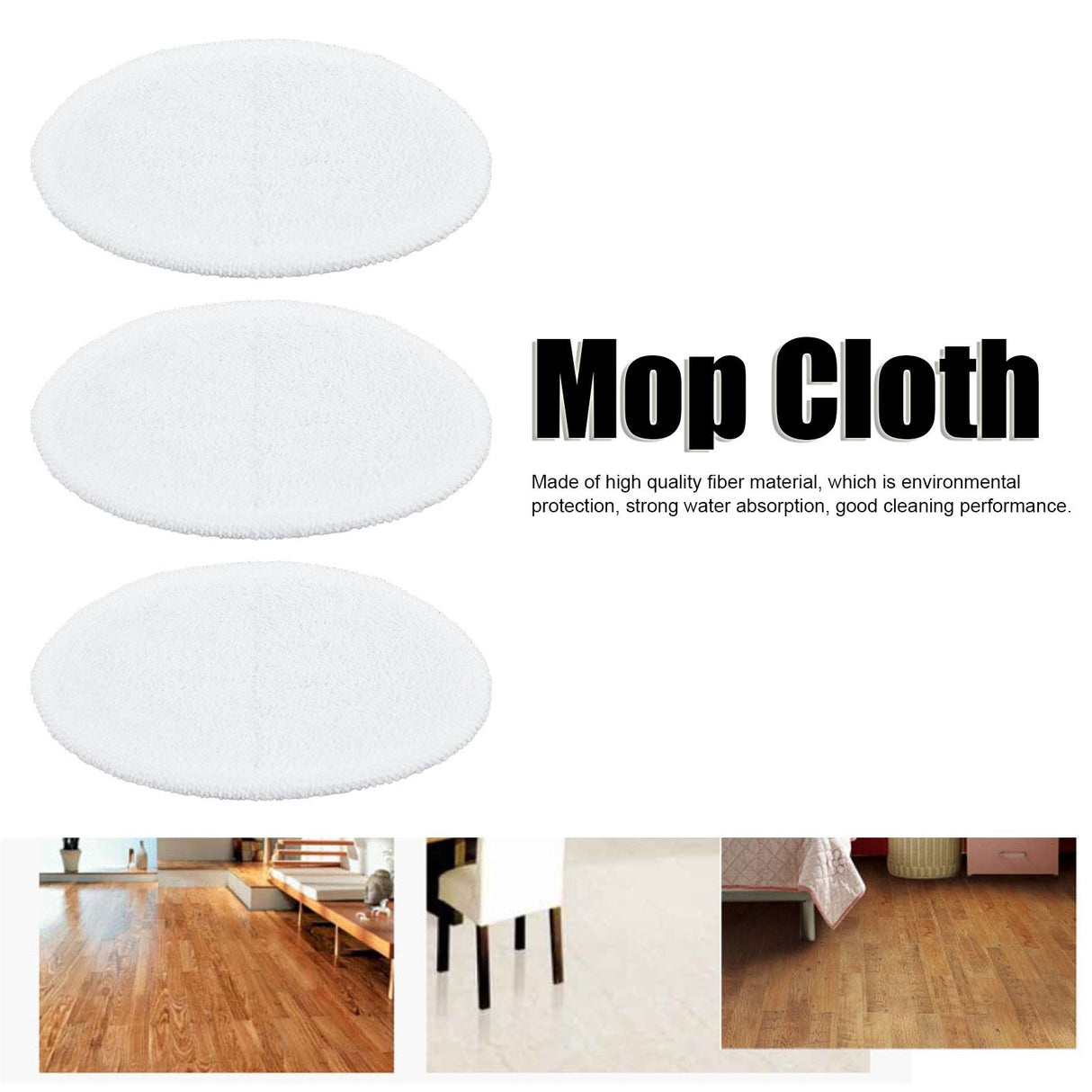 3PCS Mop Cloth Reusable Microfiber Mop Pad Mop Head Accessories for Bissell 2124/2039/2037/2039AWhite