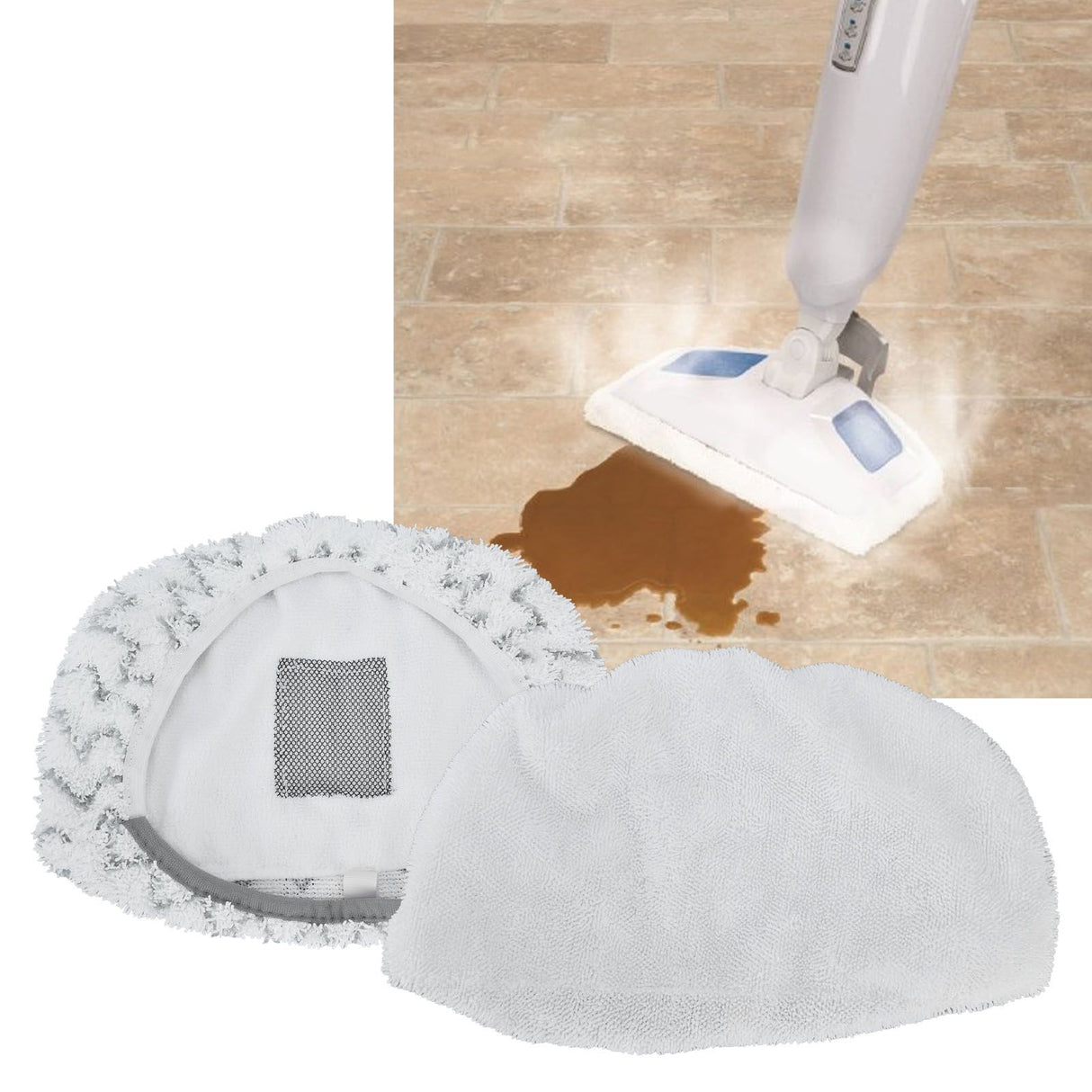 2Pcs Microfiber Mop Cloth Detachable Mop Replacement Pad Fit for Bissell 1940 Steam Mop
