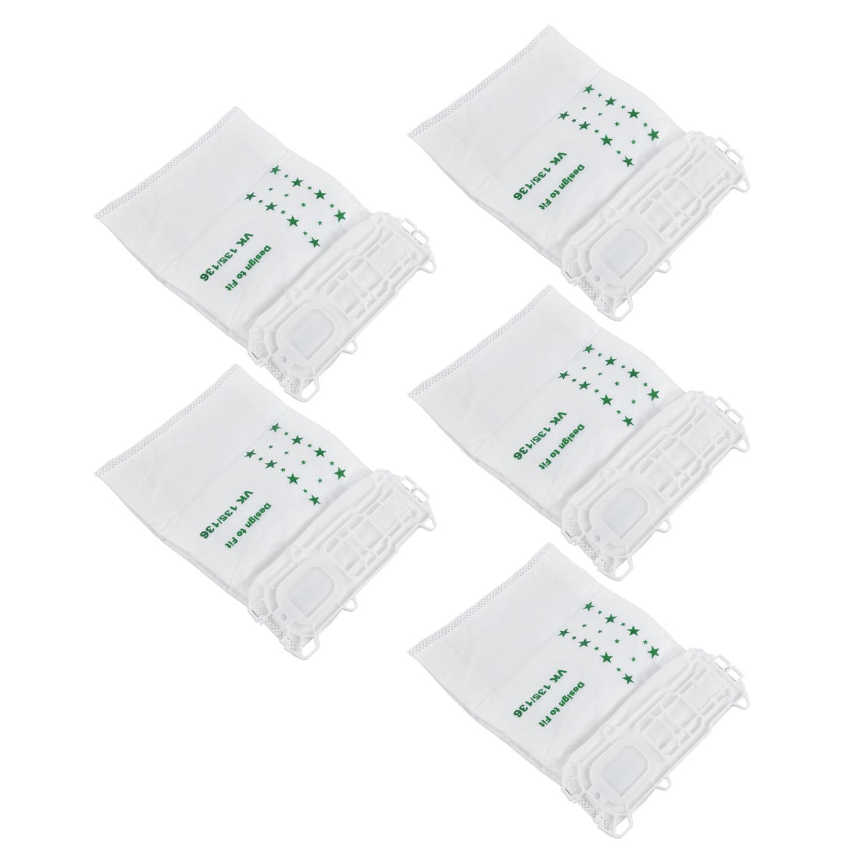 5PCS Vacuum Cleaner Dust Bag Nonwoven Vacuum Cleaner Garbage Bag for VORWERK VK135 VK136