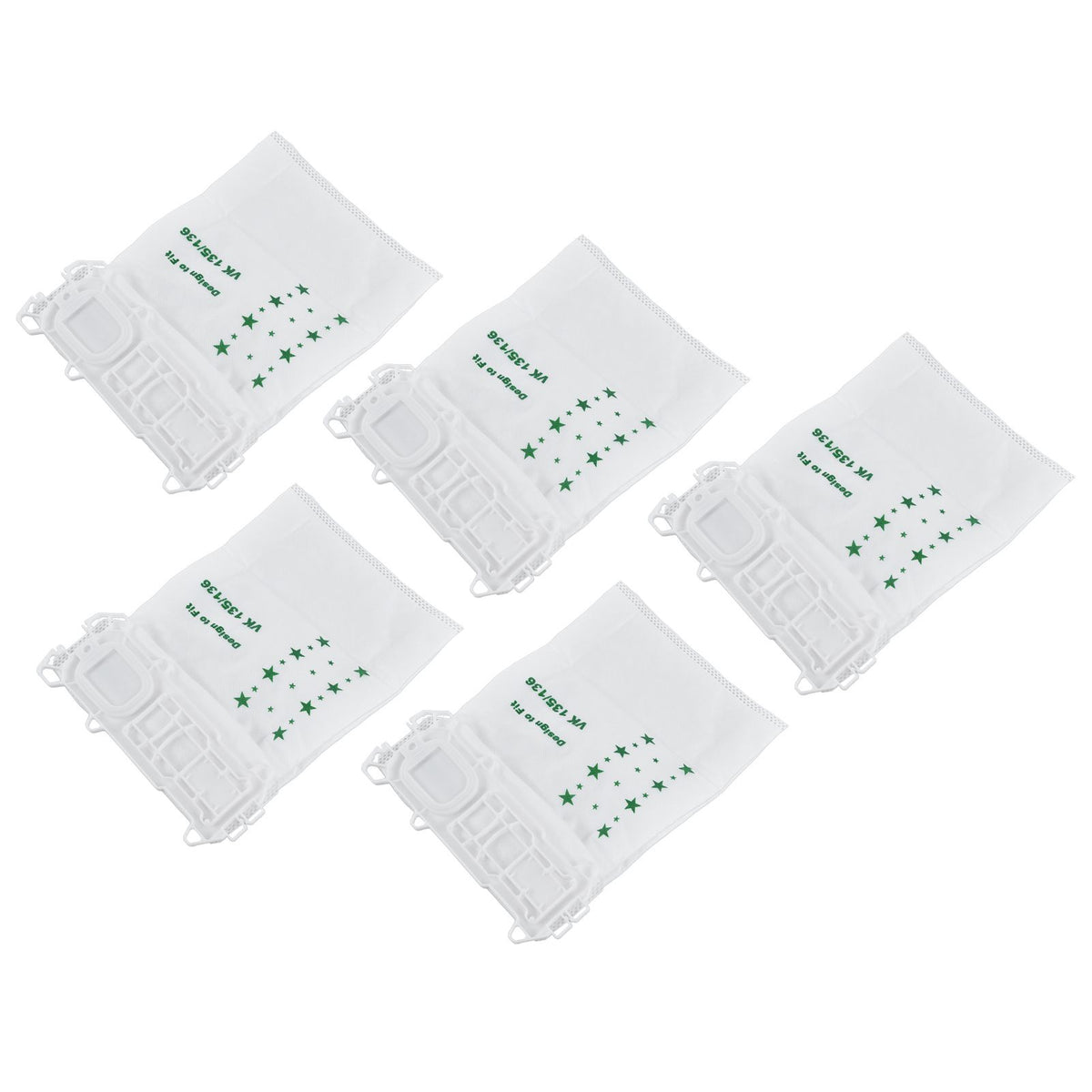 5PCS Vacuum Cleaner Dust Bag Nonwoven Vacuum Cleaner Garbage Bag for VORWERK VK135 VK136