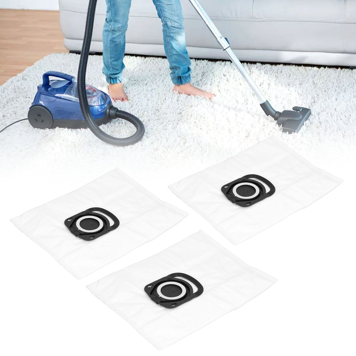 3PCS Vacuum Cleaner Dust Bags Replacement Fit for Rowenta ZR200540 ZR200720 RO64xx RO63xx RO68xx RO39x