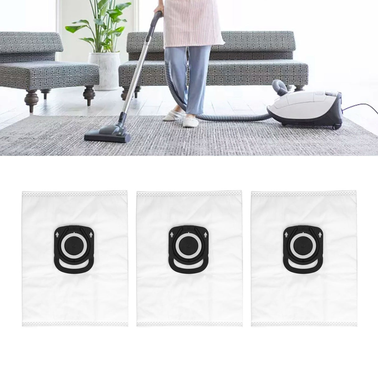 3PCS Vacuum Cleaner Dust Bags Replacement Fit for Rowenta ZR200540 ZR200720 RO64xx RO63xx RO68xx RO39x