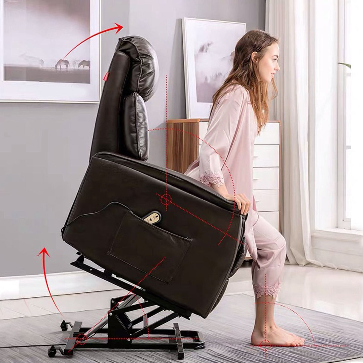 Electric Sofa Controller Gourd Shaped Recliner Switch Double Button 5 Pin Lift Chair Control Switch