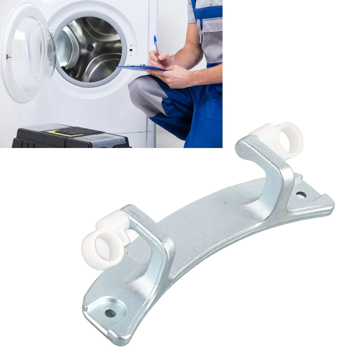 Washing Machine Door Hinge Aluminum Alloy Washer Door Hinge Replacement Part for Universal Front Loading Washing Machine