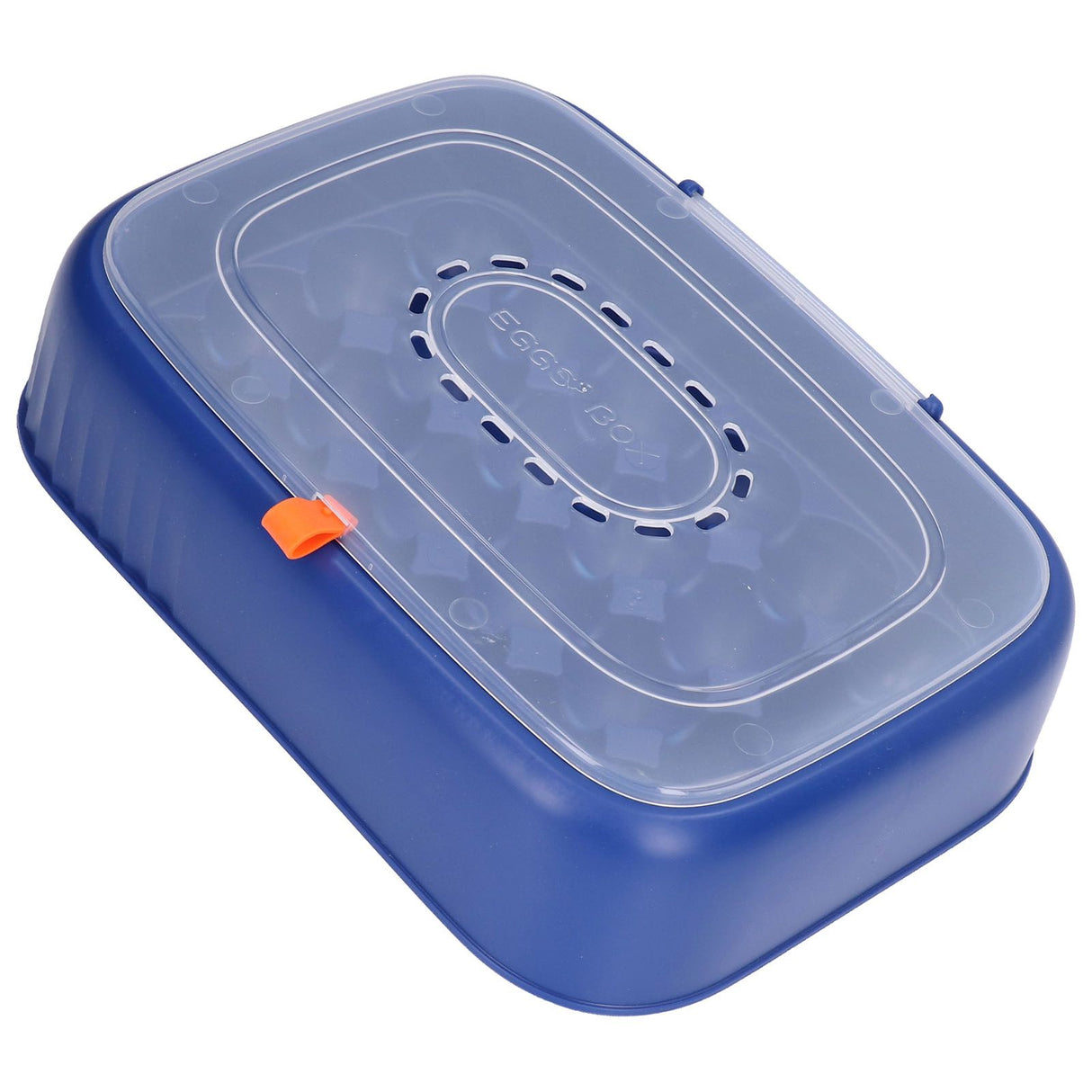 24 Eggs Containers ABS Egg Tray Storage Box Refrigerator Organizer Bins with Breathable VentsDark Blue