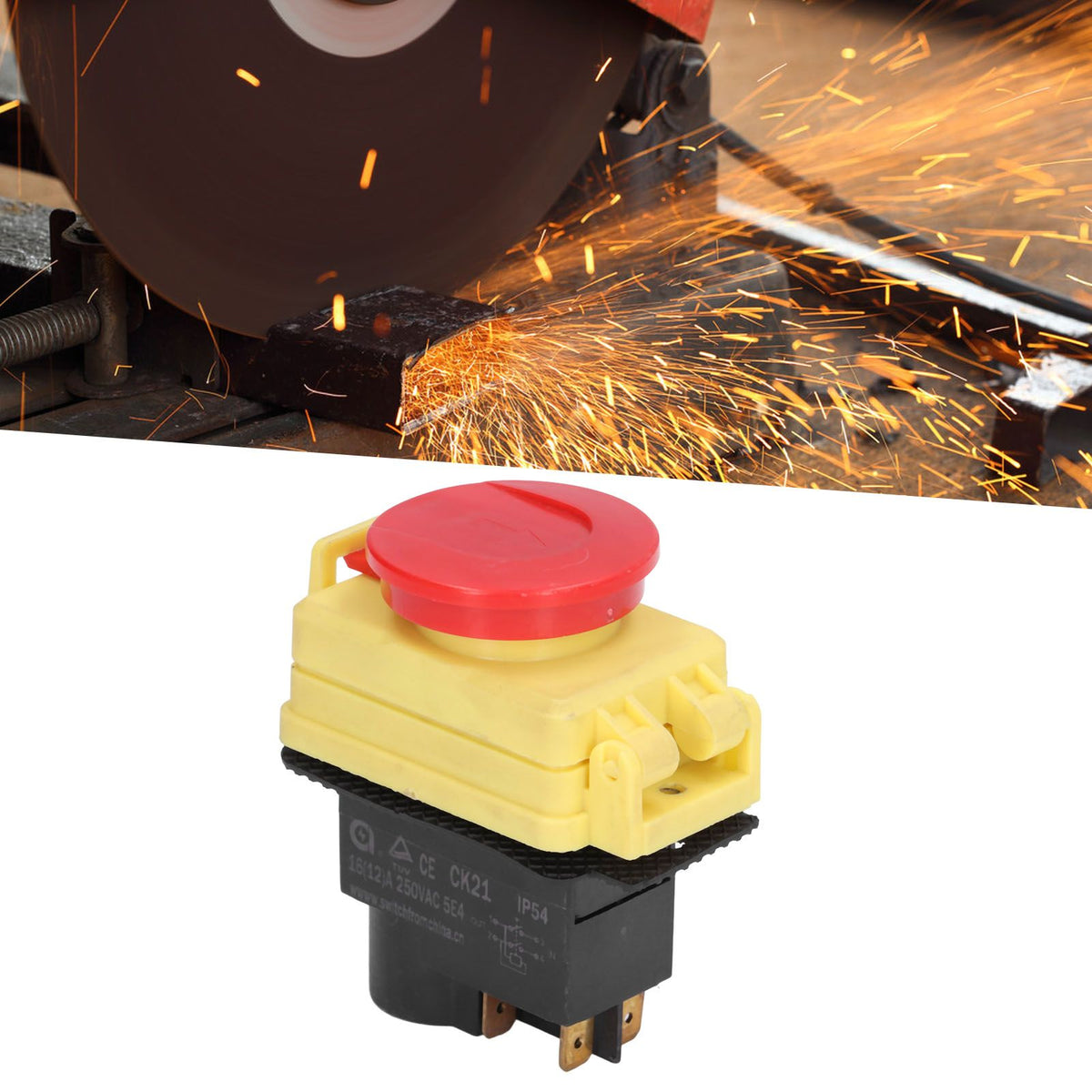 250V Industrial Electromagnetic Switch Waterproof ON Off Push Button Switches for Cutting Machine