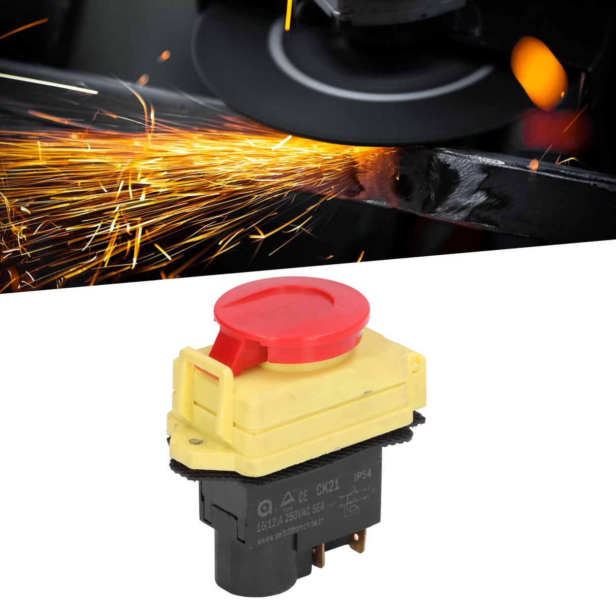 250V Industrial Electromagnetic Switch Waterproof ON Off Push Button Switches for Cutting Machine