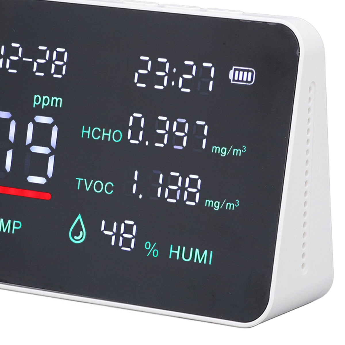 Air Quality Monitor Semiconductor USB Charging Indoor Temperature Humidity Carbon Dioxide DetectorWhite