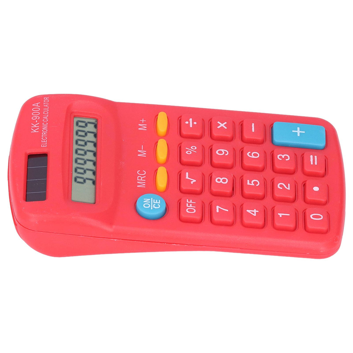 Mini Calculators Handheld 8 Digit with LCD Display Sensitive Button Solar Battery Dual Power for Office School BusinessRed