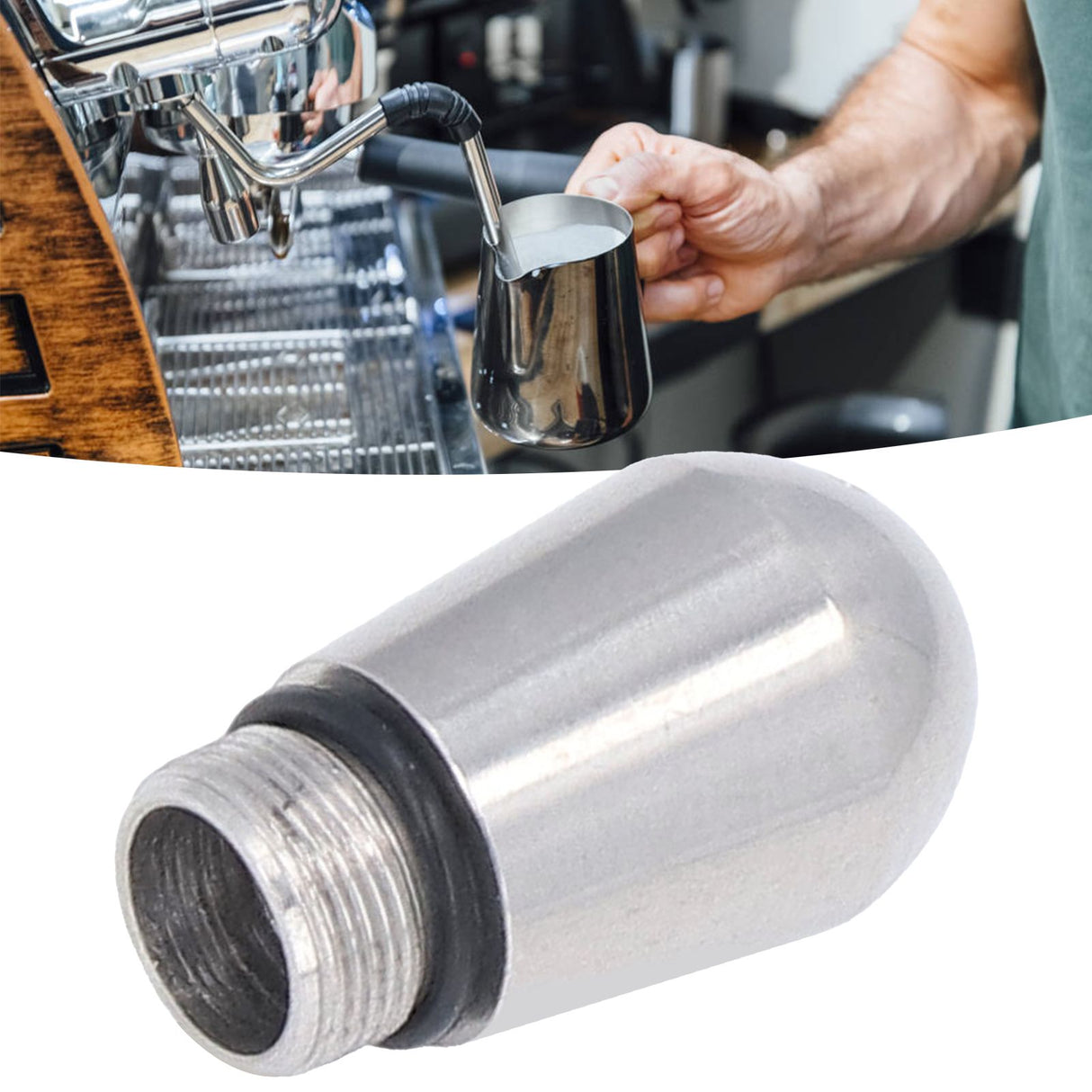 Coffee Machine Steam Nozzle Milk Frother Washable Detachable Stainless Steel Replacement for Bofu4 Holes