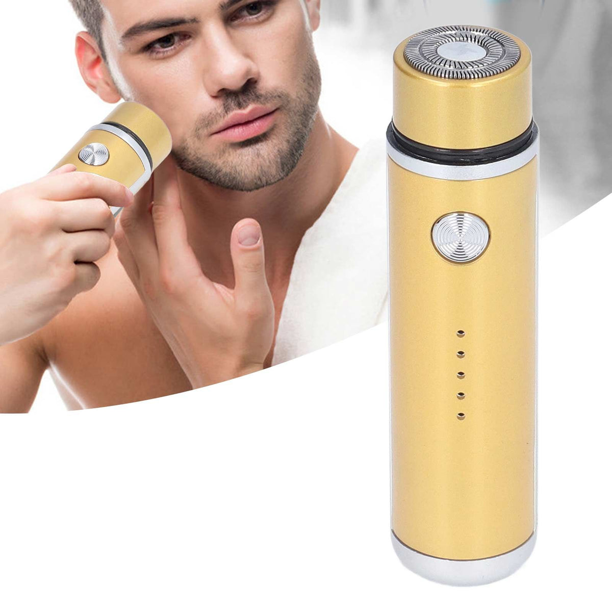 013 Electric Mini Shaver Portable Low Noise Power Display USB Mini Electric Shaver for MenGold