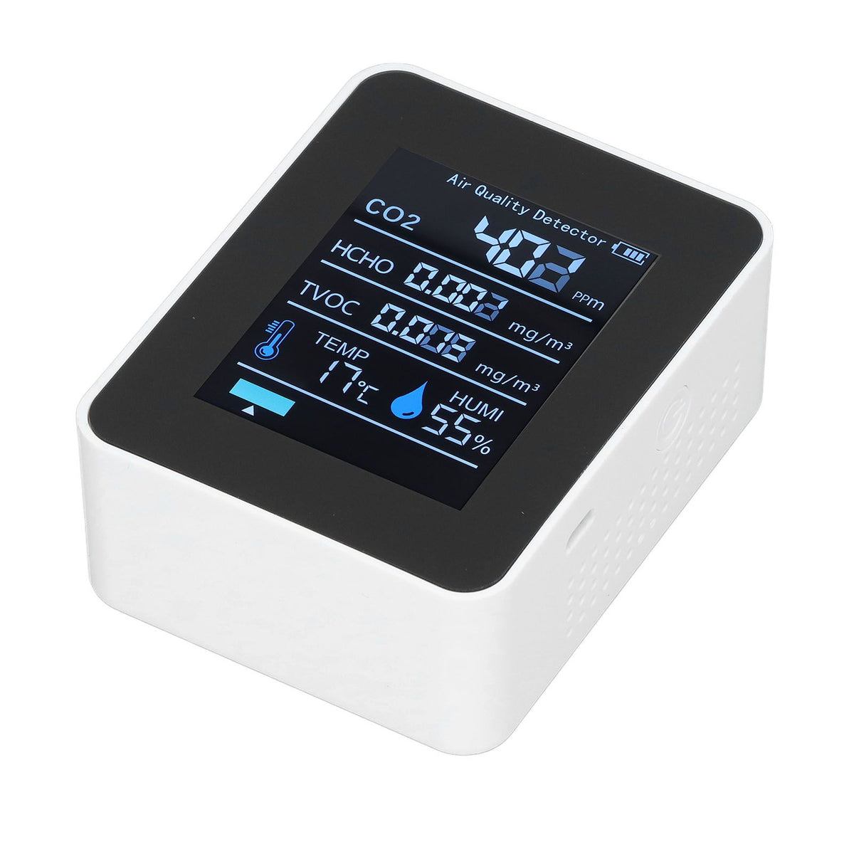 5 in 1 Air Quality Monitor Bluetooth APP Carbon Dioxide Detector USB Charging TVOC Temperature Humidity HCHO CO2 Tester