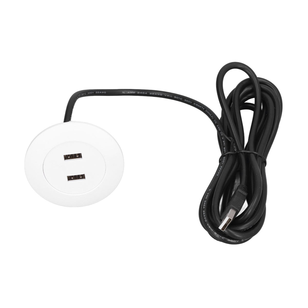 Sofa USB Charging Socket Flush Mount Installation Dual USB Charging Ports Socket for Home UseWhite