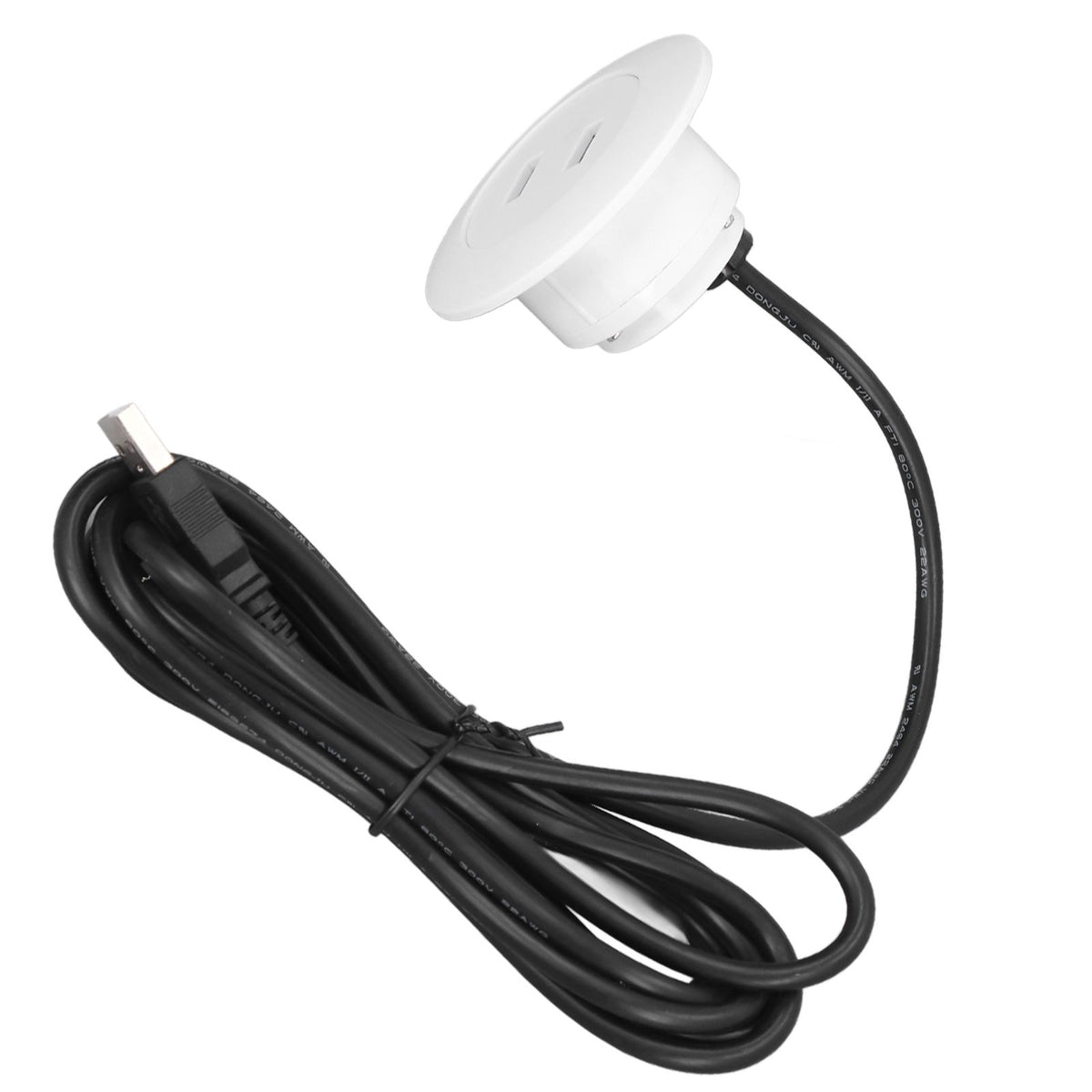 Sofa USB Charging Socket Flush Mount Installation Dual USB Charging Ports Socket for Home UseWhite