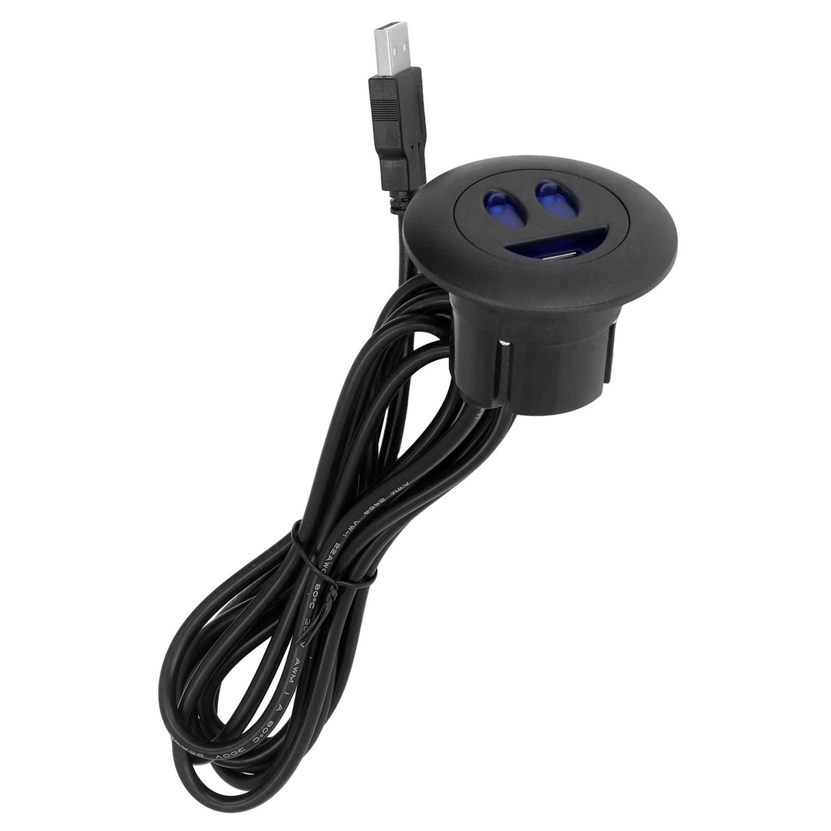 5V USB Charging Socket Outlet with 2.5m/8.2ft Power Cord Embedded Installation for Home Bedside Sofa Recliner