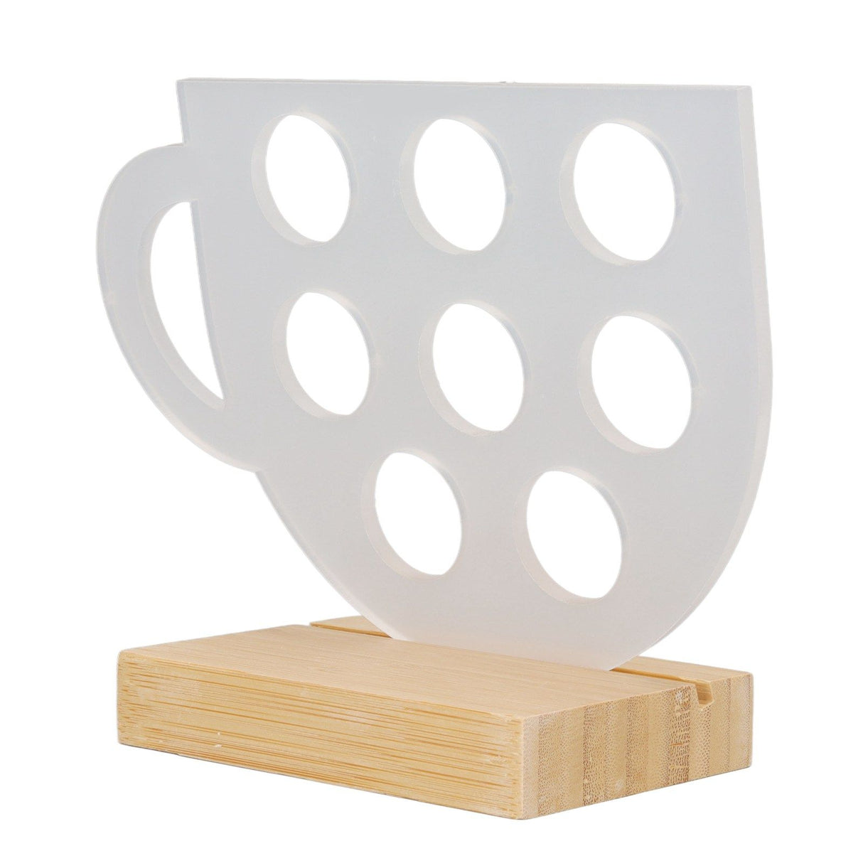 8 Holes Capsule Coffee Stand Cup Shape Acrylic Coffee Pods Storage Holder with Bamboo Base