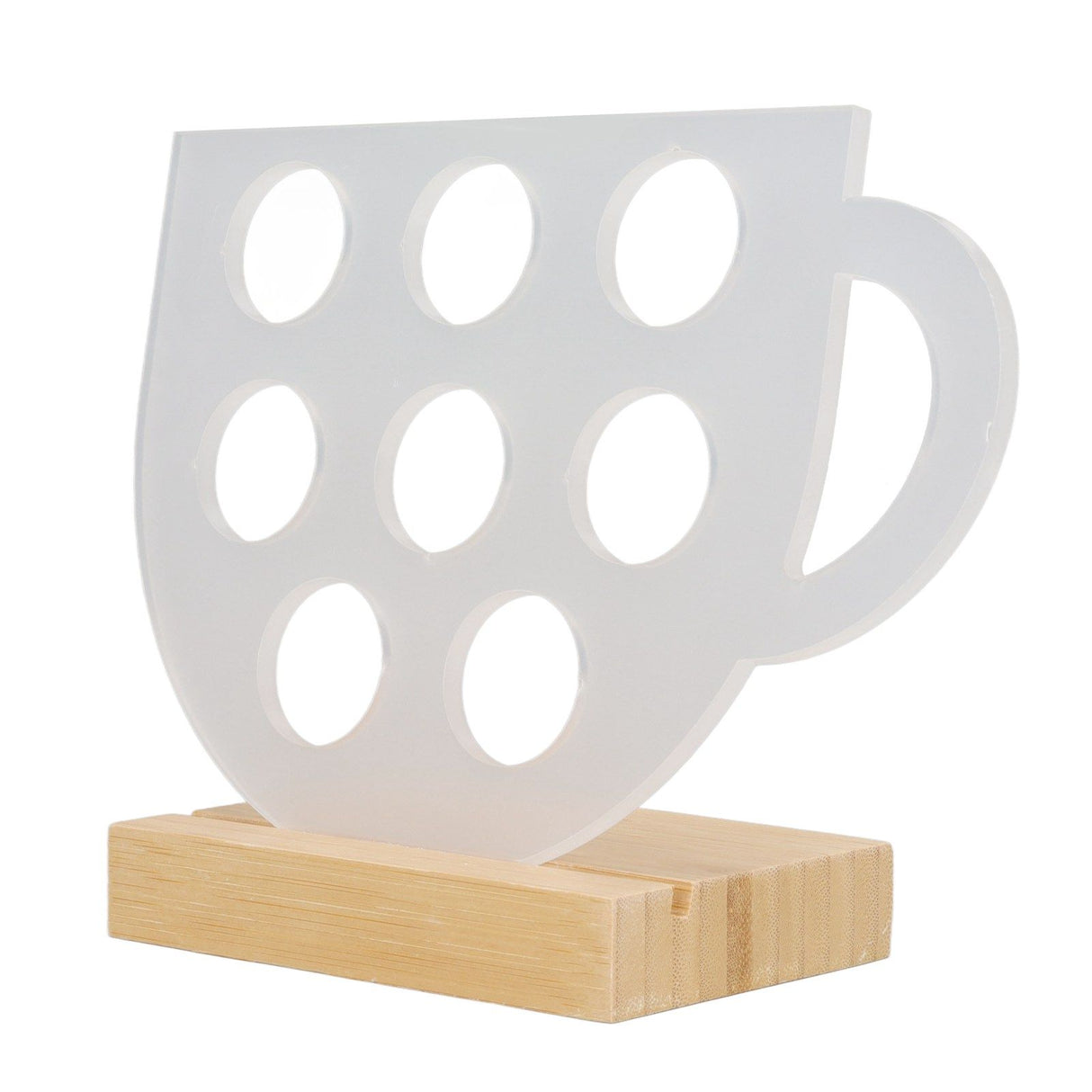 8 Holes Capsule Coffee Stand Cup Shape Acrylic Coffee Pods Storage Holder with Bamboo Base