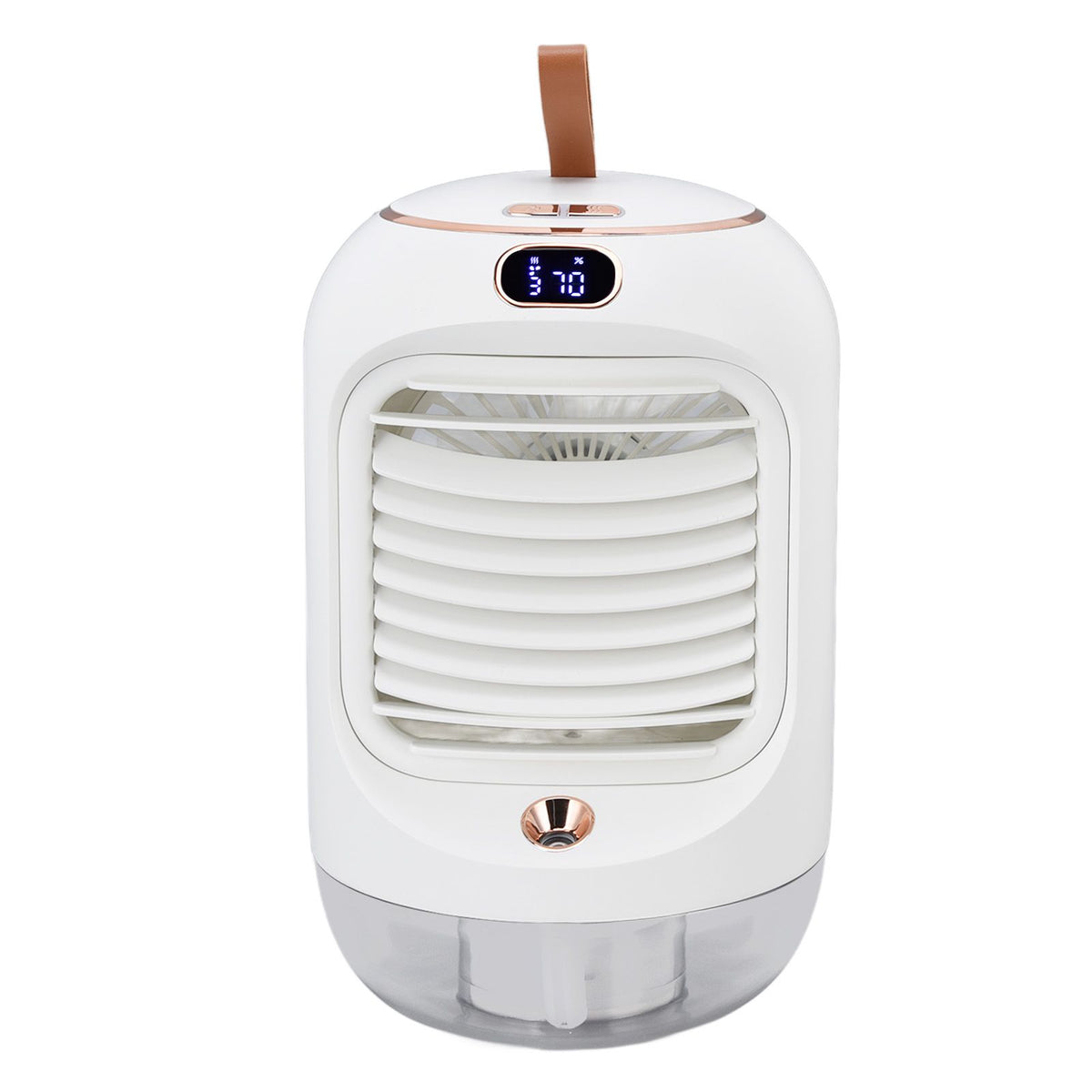 Mini Air Conditioner Humidifier Aromather 3 Gears 5 Blades USB Charging Night Light Water Cooling Fan White