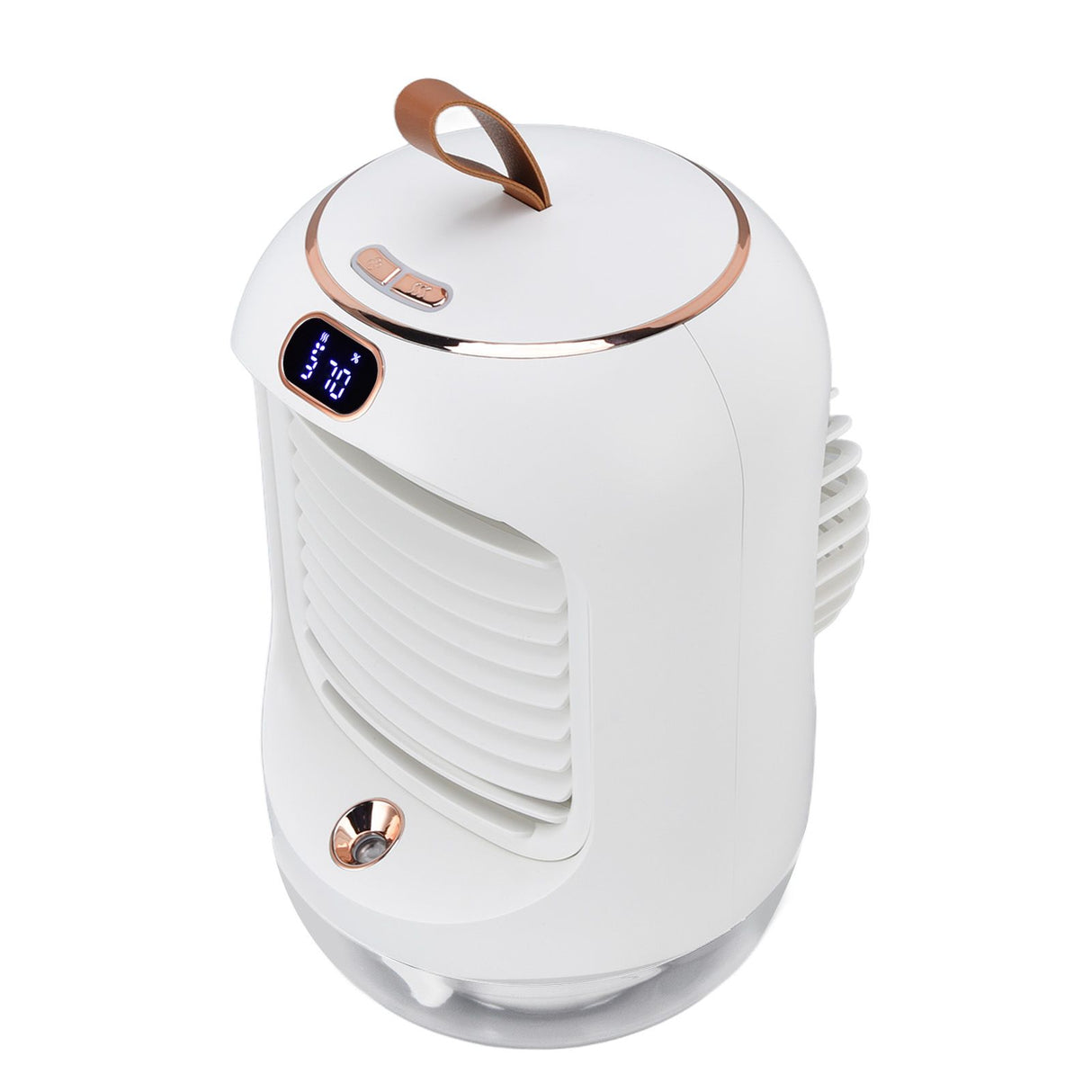 Mini Air Conditioner Humidifier Aromather 3 Gears 5 Blades USB Charging Night Light Water Cooling Fan White