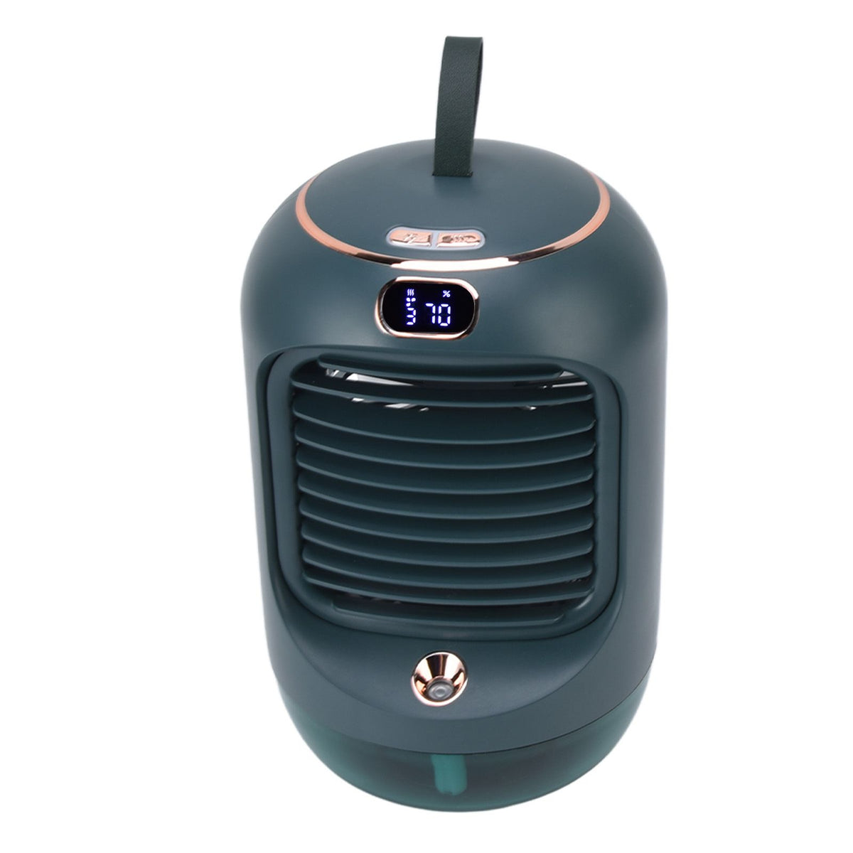 Mini Air Conditioner Humidifier Aromather 3 Gears 5 Blades USB Charging Night Light Water Cooling Fan Green