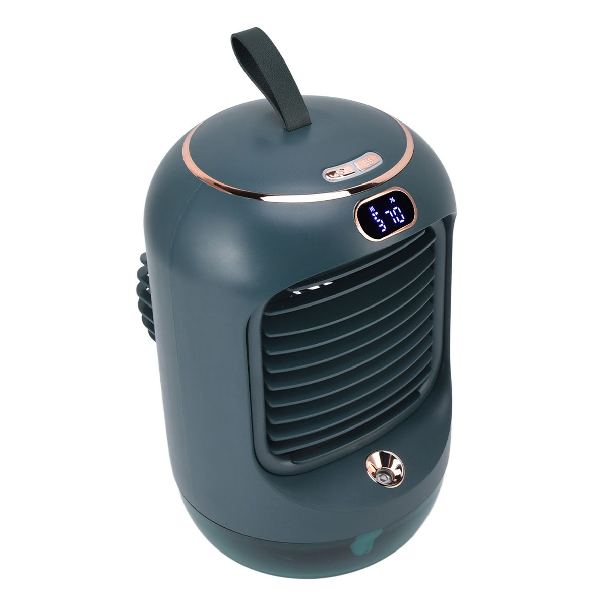Mini Air Conditioner Humidifier Aromather 3 Gears 5 Blades USB Charging Night Light Water Cooling Fan Green