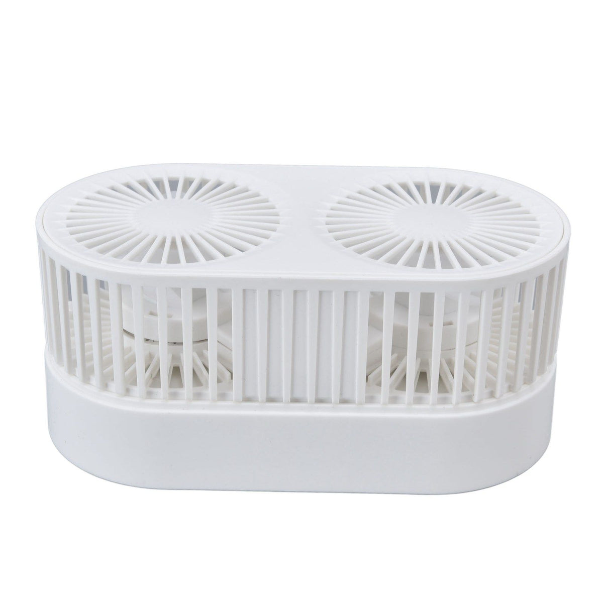 Desktop Double Fan Dual Motor 135° Angle Adjustable Handheld Fan Three Levels Adjustable Low Noise Operation Fan for OfficeWhite