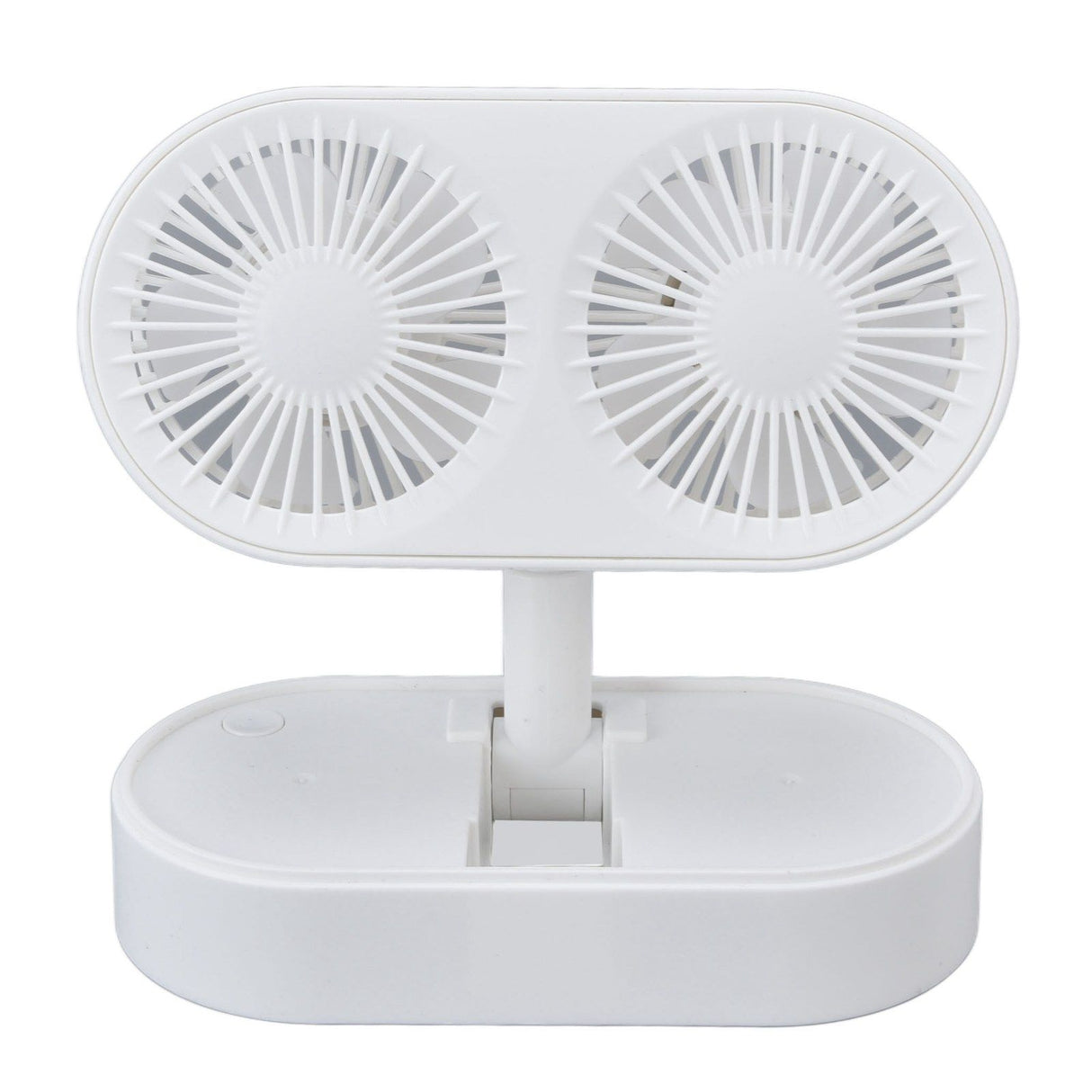 Desktop Double Fan Dual Motor 135° Angle Adjustable Handheld Fan Three Levels Adjustable Low Noise Operation Fan for OfficeWhite