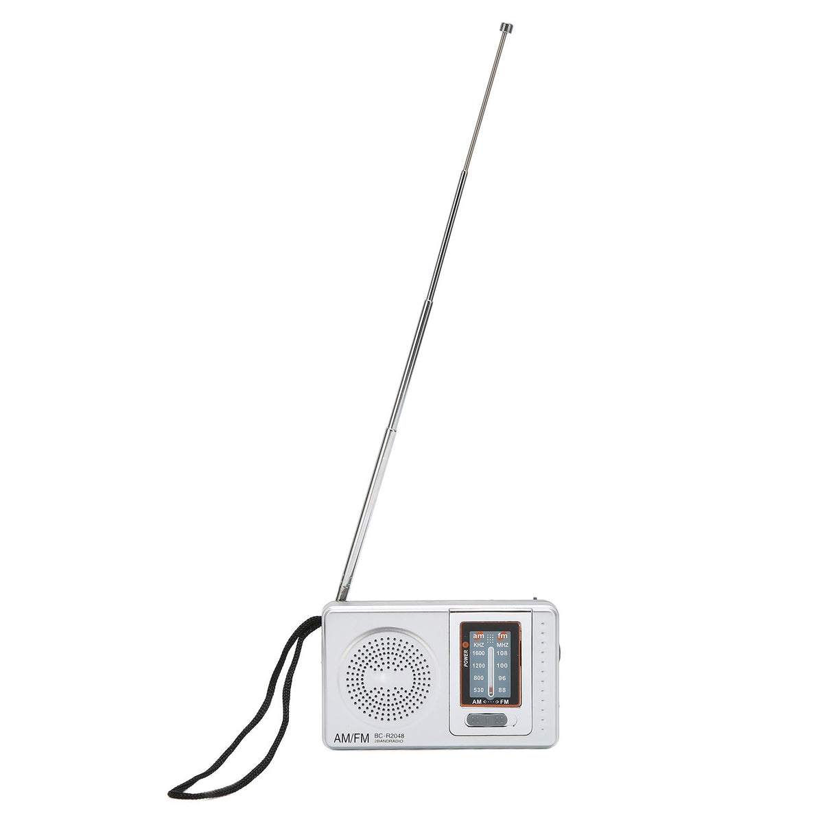 AM FM Radio Silver Gray Pocket Size AM FM Compact Simple Design AA Battery Powered Pocket Radio for Parents Grandparents