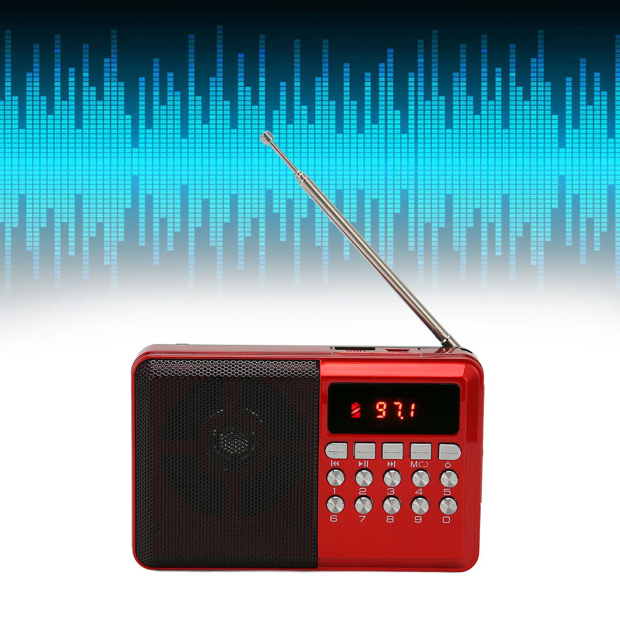 Portable AM FM Radio Memory Card Mp3 Playback Battery Operated Ergonomic External Antenna Pocket Radio
