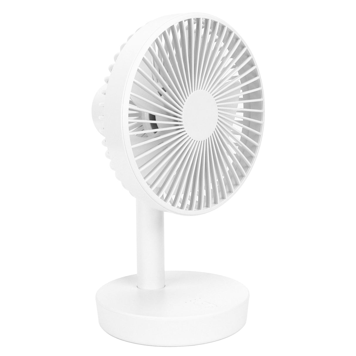 3 Speed USB Desktop Oscillating Fan 5 Blade Gentle Wind Small Personal Desk Fan with Automatic Moving Head White